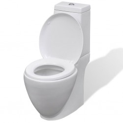 Sonata Керамичен моноблок, тоалетна чиния, кръгла, бяла - Produse pentru baie și WC