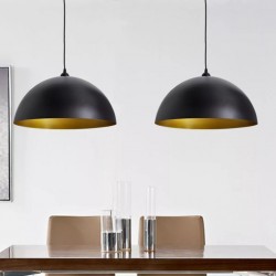Sonata Метални полилеи, 2 бр, регулируема височина, полусфера, черни - Lustre de tavan