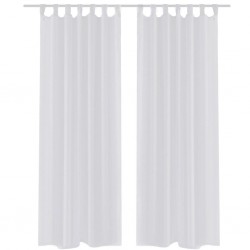 Бели прозрачни завеси 140 х 225 см – 2 броя - Draperii, perdele și galerii