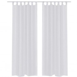 Бели прозрачни завеси 140 х 245 см – 2 броя - Draperii, perdele și galerii