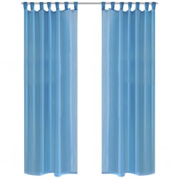 Тюркоазени прозрачни завеси 140 х 245 см – 2 броя - Decorațiuni
