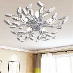 Стилен полилей с декорация от акрилни листа, цвят: прозрачен & бял - Decorațiuni