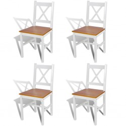 Sonata H Трапезни столове, 4 бр, бели, борова дървесина - Scaune de dining