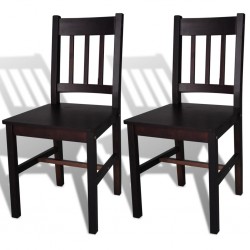 Sonata H Трапезни столове, 2 бр, тъмнокафяви, борова дървесина - Scaune de dining