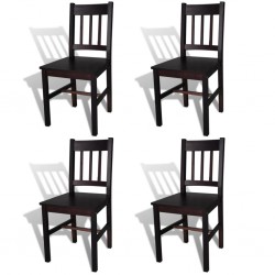Sonata H Трапезни столове, 4 бр, тъмнокафяви, борова дървесина - Scaune de dining