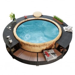 Sonata Черен полиратанов Спа съраунд - Piscine și spa