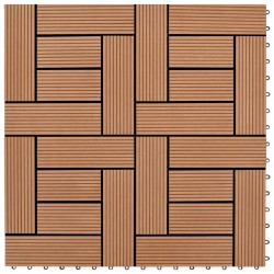 WPC декинг плочки за 1 кв. м, 11 бр, 30 x 30 см, кафяви - Materiale pentru decorațiuni