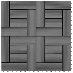 WPC декинг плочки за 1 кв. м, 11 бр, 30 x 30 см, сиви - Materiale pentru decorațiuni
