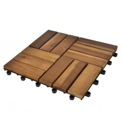 Декинг плочки, акациево дърво, 30 x 30 см - 10 броя - Materiale pentru decorațiuni