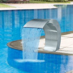 Градински фонтан-водопад за басейн от неръждаема стомана, 45x30x60 см - Piscine și spa