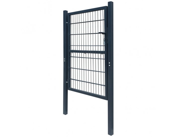 Градинска 2D врата (единична) 106 х 230 см, сив антрацит -