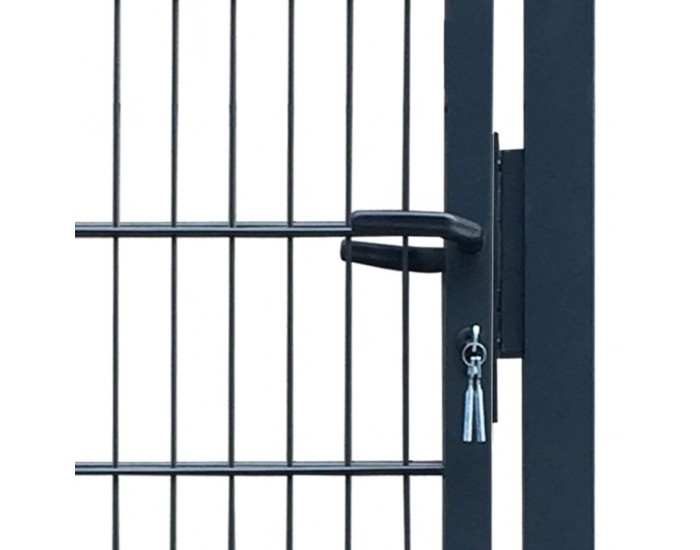 Градинска 2D врата (единична) 106 х 230 см, сив антрацит -