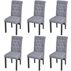 Sonata H Трапезни столове, 6 бр, светлосиви, плат - Scaune de dining