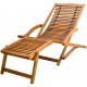 Sonata Градински шезлонг с подложка за крака, акация масив -