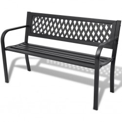 Sonata Градинска пейка, 118 см, стомана, черна - Canapele și bănci de grădină