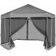 Sonata Шестоъгълна Pop-Up Шатра с 6 стени, сива, 3,6x3,1м -