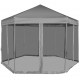 Sonata Шестоъгълна Pop-Up Шатра с 6 стени, сива, 3,6x3,1м -