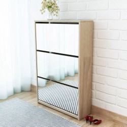 Sonata Шкаф за обувки с тройно огледало, дъб, 63x17x102.5 cм - Pantofare