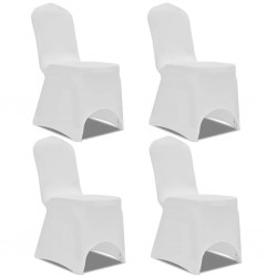 Sonata Покривни калъфи за столове, еластични, 4 бр, бели - Huse pentru mobilier