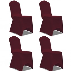 Sonata Покривни калъфи за столове, еластични, 4 бр, бордо - Huse pentru mobilier