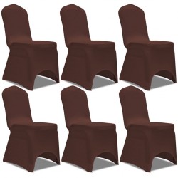 Sonata Покривни калъфи за столове, еластични, 6 бр, кафяво - Huse pentru mobilier
