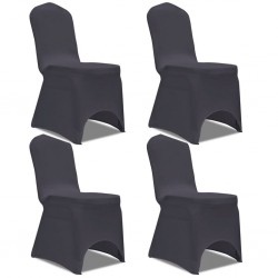 Sonata Покривни калъфи за столове, еластични, 4 бр, антрацитно черно - Huse pentru mobilier