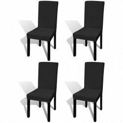 Sonata Покривни калъфи за столове, еластични, 4 бр, черни - Huse pentru mobilier