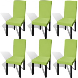 Sonata Покривни калъфи за столове, еластични, 6 бр, зелени - Huse pentru mobilier
