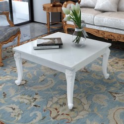 Sonata H Маса за кафе, 80x80x42 cм, силен гланц, бяла - Măsuțe de living