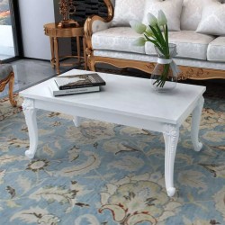 Sonata H Маса за кафе, 100x60x42 cм, силен гланц, бяла - Măsuțe de living