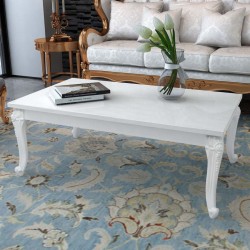 Sonata H Маса за кафе, 115x65x42 cм, силен гланц, бяла - Măsuțe de living