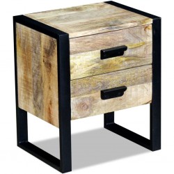 Sonata H Странична маса с 2 чекмеджета, твърдо манго дърво 43x33x51 см - Noptiere