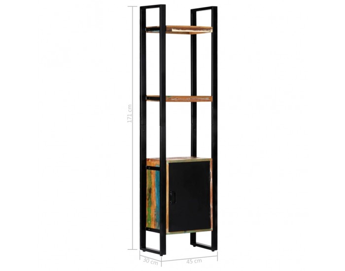 Sonata Етажерка за книги, 45x30x171 см, регенерирано дърво масив -