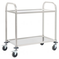 Sonata Кухненска количка с 2 рафта, 87x45x83,5 см, неръждаема стомана - Accesorii de bucătărie