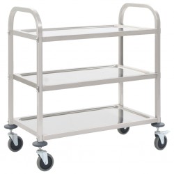 Sonata Кухненска количка с 3 рафта, 107x55x90 см, неръждаема стомана - Accesorii de bucătărie