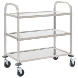 Sonata Кухненска количка с 3 рафта, 87x45x83,5 см, неръждаема стомана - Accesorii de bucătărie