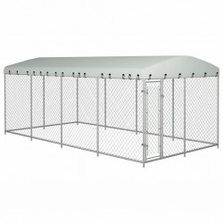 Sonata Дворна клетка за кучета с покрив, 8x4 м - Accesorii