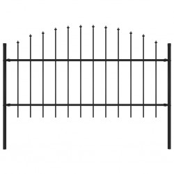 Sonata Градинска ограда с пики (1-1,25)x1,7 м стомана черна - Garduri