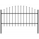 Sonata Градинска ограда с пики (1-1,25)x1,7 м стомана черна -