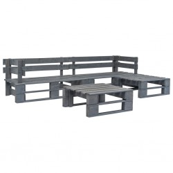 Sonata Градински мебели от палети, 4 части, FSC дърво, сиви - Seturi pentru exterior