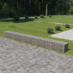 Sonata Габионна стена с капаци, поцинкована стомана, 600х50х50 см - Garduri