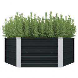 Sonata Повдигната леха, антрацит, 129x129x45 см, поцинкована стомана - Ghivece, jardiniere