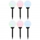 Sonata Градински соларни лампи, 6 бр, LED, сферични, 20 см, RGB -