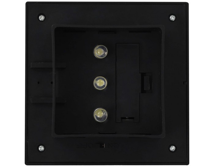 Sonata Градински соларни лампи, 12 бр, LED, квадратни, 12 см, черни -
