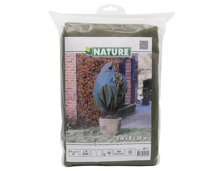 Nature Зимно поларено покривало, 70 гр/м², зелено, 1,5x2 м