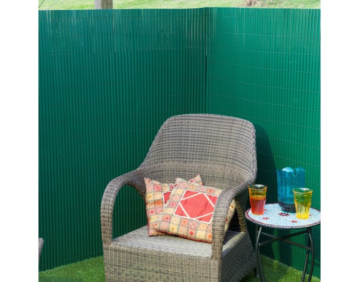 Nature Двустранен градински параван, PVC, 1x3 м, зелен