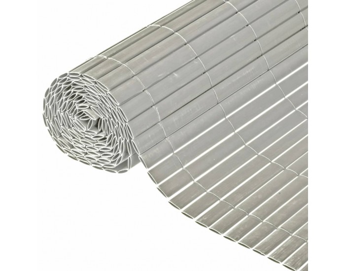Nature Двустранен градински параван, PVC, 1x3 м, сив