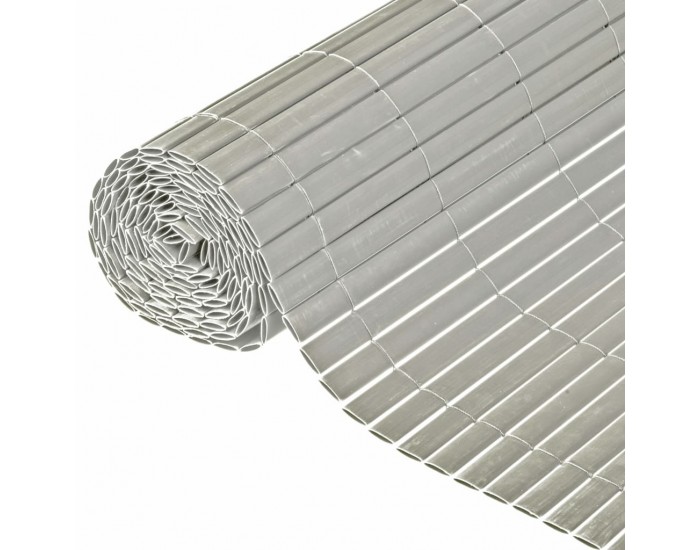 Nature Двустранен градински параван, PVC, 1,5x3 м, сив