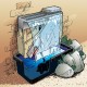 Ubbink градински водопад 60 см, с LED и помпа