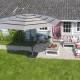 Madison Градински чадър Syros 350 см отворена структура таупе кръгъл